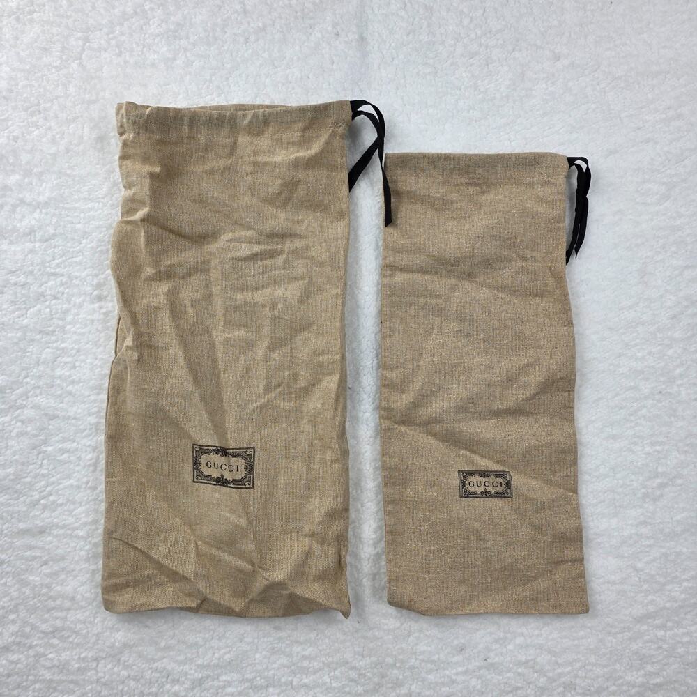 GUCCI set of 2 brown drawstring dust bags